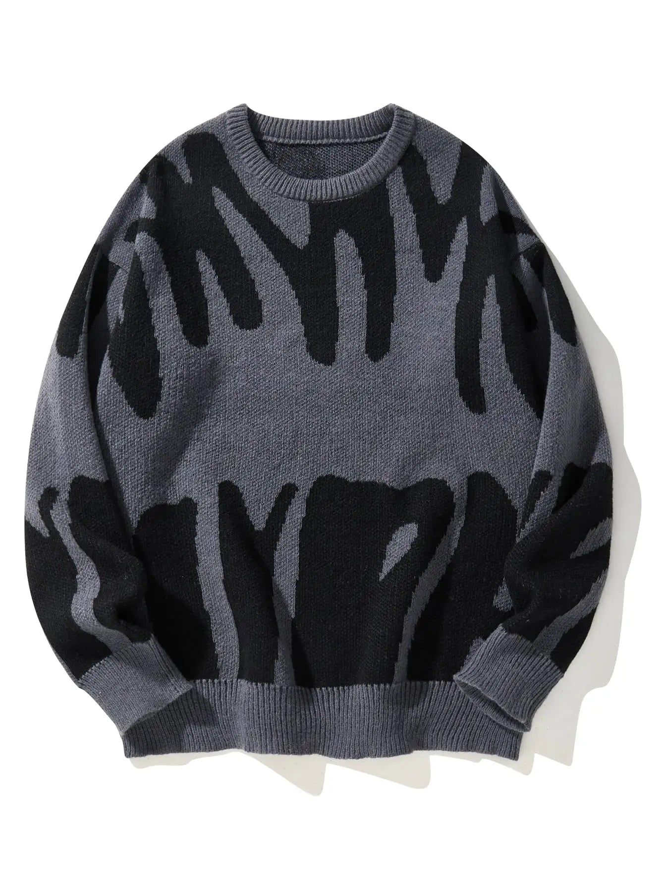 Contrast Jacquard Knit Pullover